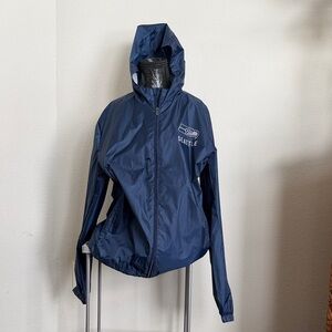 Lightweight Navy Hooded Rain Jacket
